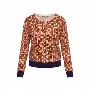 Hanna Andersson Diamond Pattern Cardigan - Orange and Purple